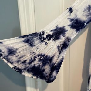 Bell sleeve tie dye dress, off the shoulder stunner